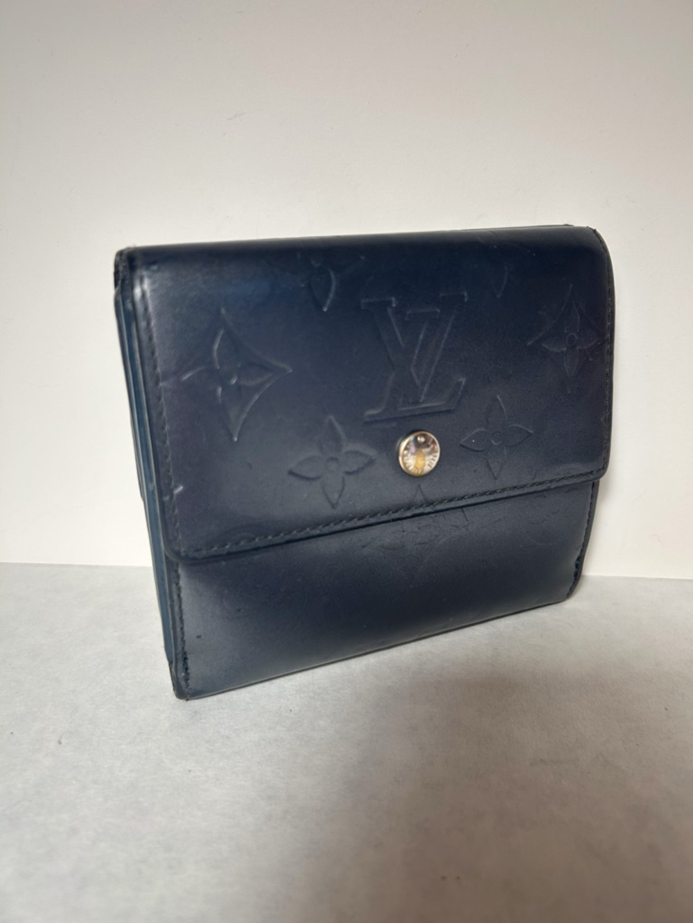VTG Louis Vuitton Elise Compact Wallet in Monogram Mat Vernis Gray Leather - Picture 3 of 14